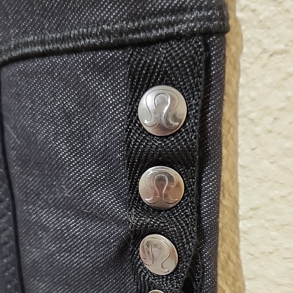 Lululemon Athletica Black Leggings with Purple Waistband - Picture 2 of 10